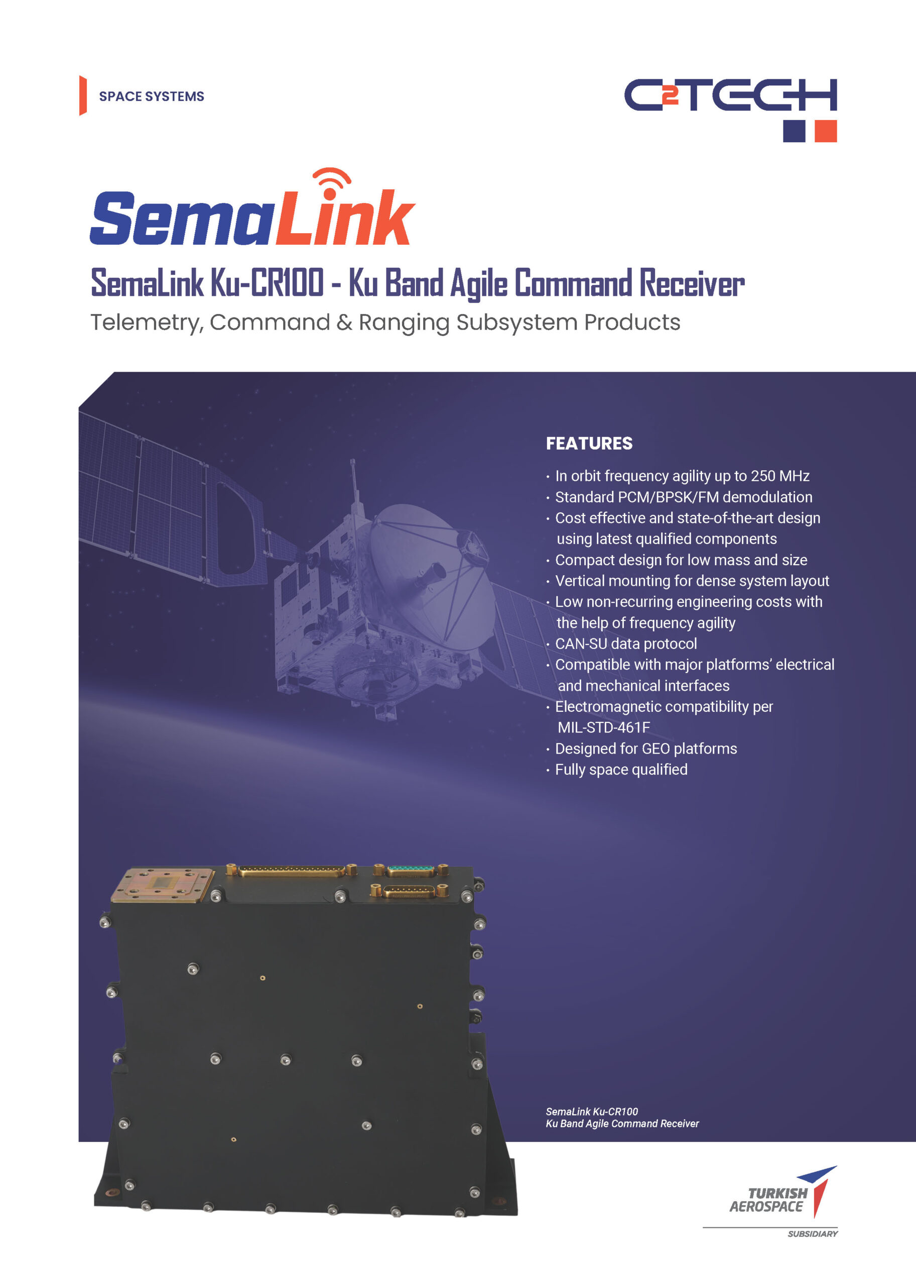 CTech | SemaLink Ku-CR100 – Ku Band Agile Command Receiver